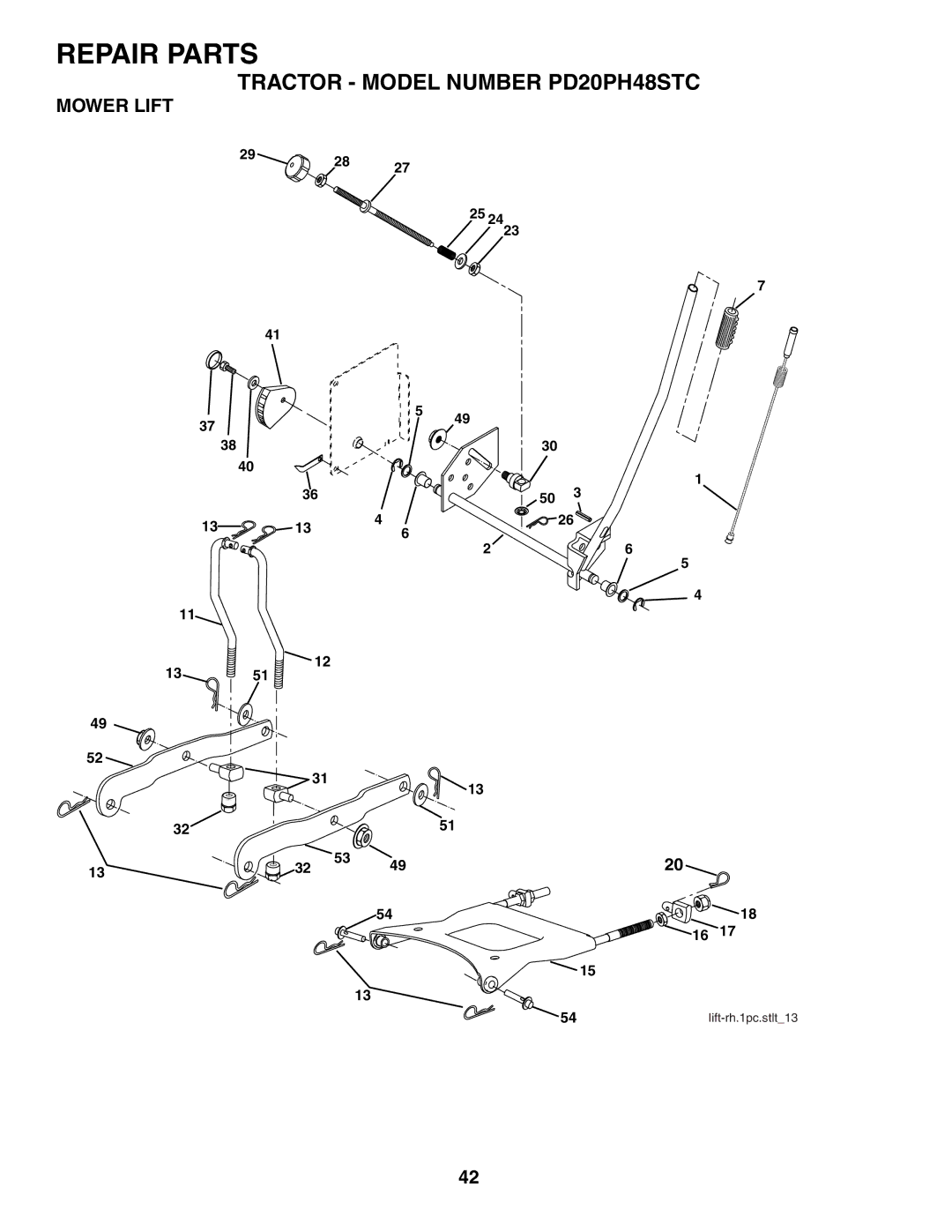 Poulan 187009 owner manual Mower Lift 