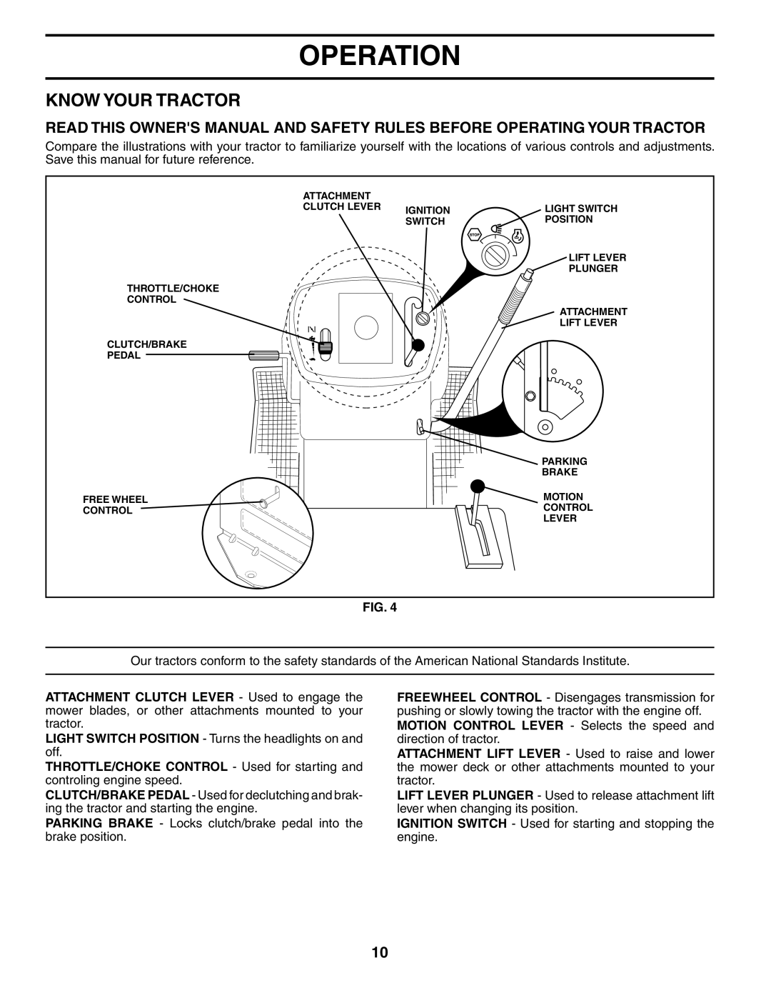 Poulan 187301 manual Know Your Tractor 