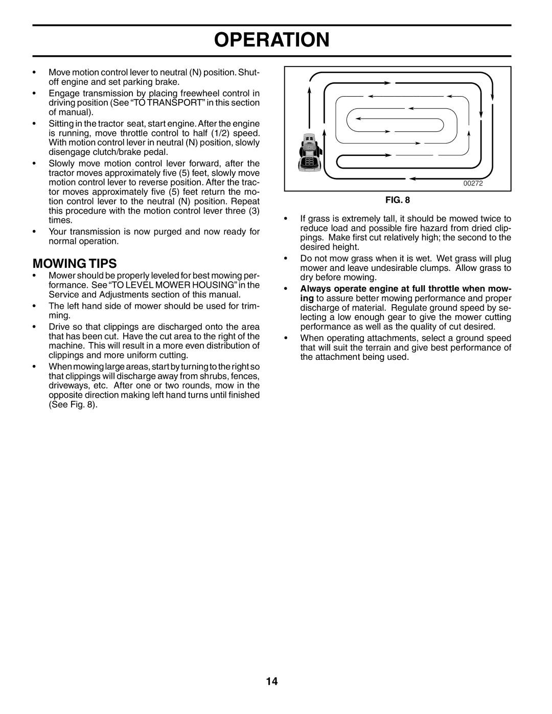 Poulan 187301 manual Mowing Tips 