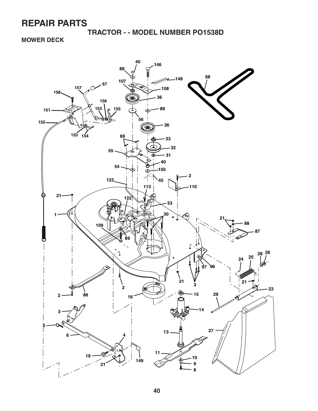 Poulan 187570 manual Mower Deck 