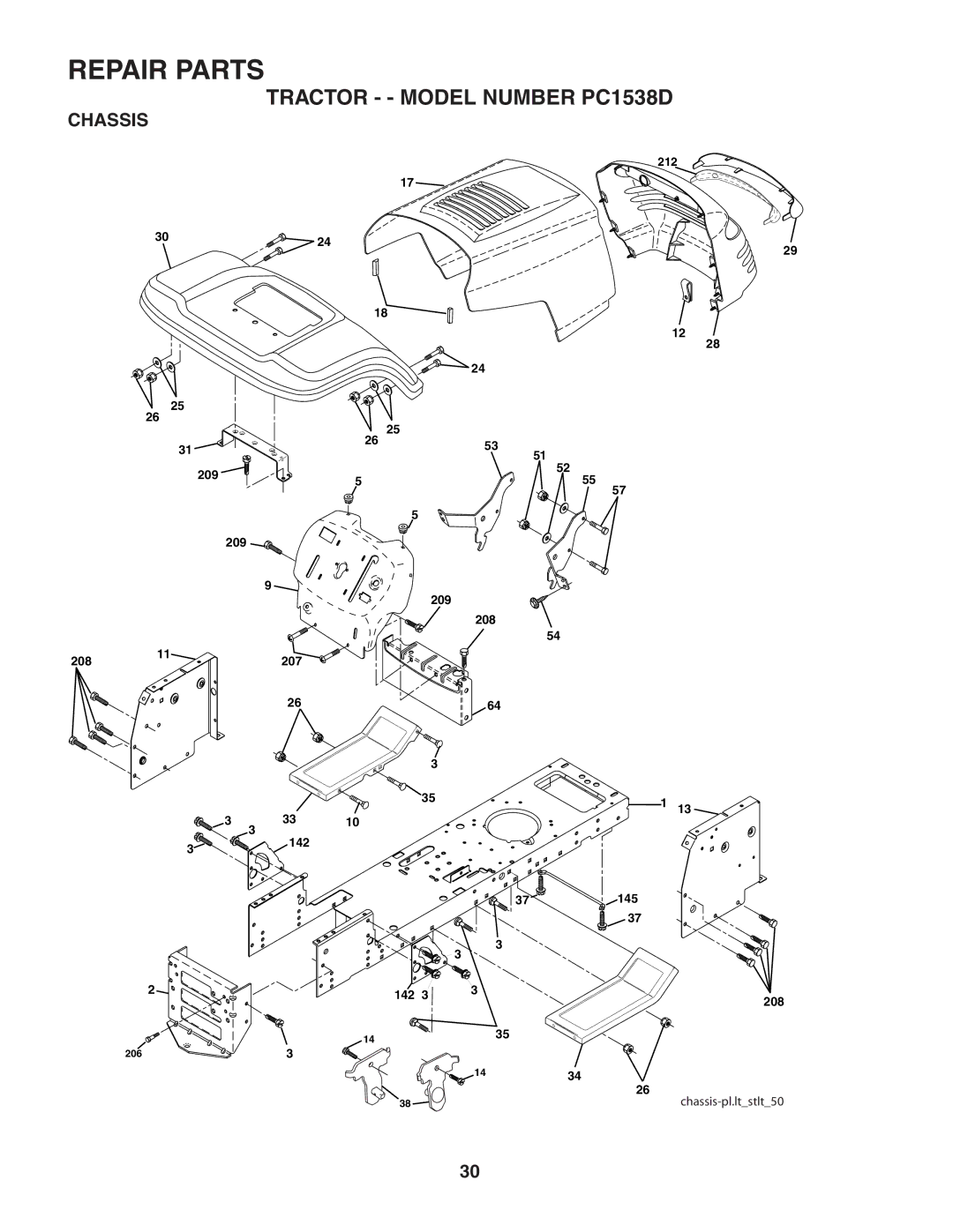 Poulan 187581 manual Chassis 