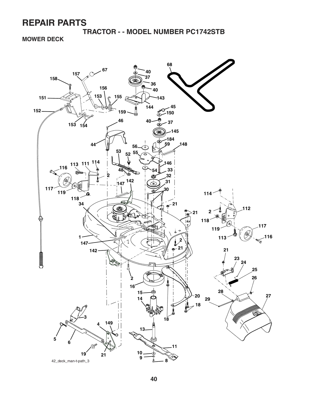 Poulan 187594 manual Mower Deck 