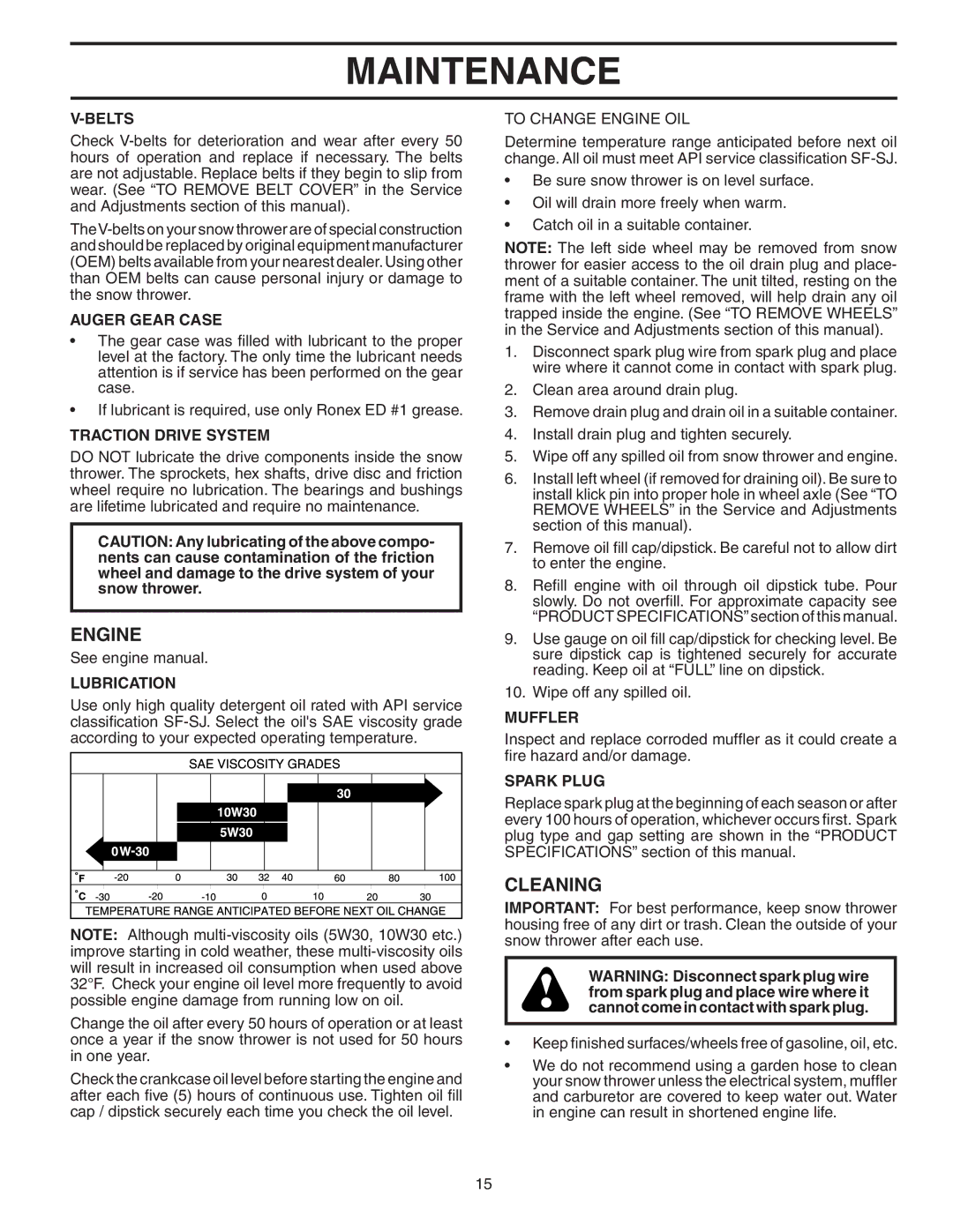 Poulan 187877 owner manual Engine, Cleaning 