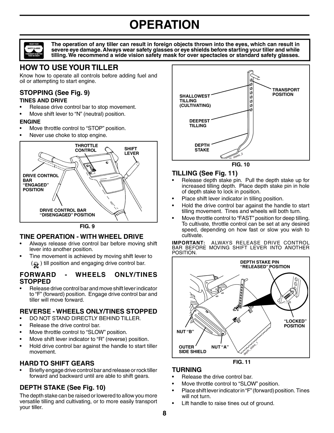 Poulan 188904 owner manual HOW to USE Your Tiller 