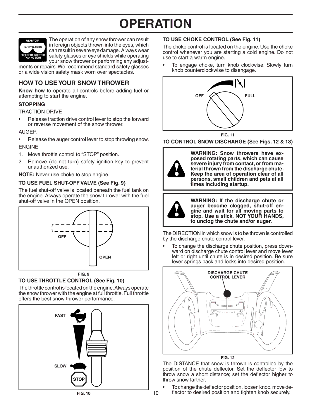 Poulan 189645 owner manual HOW to USE Your Snow Thrower, Stopping 