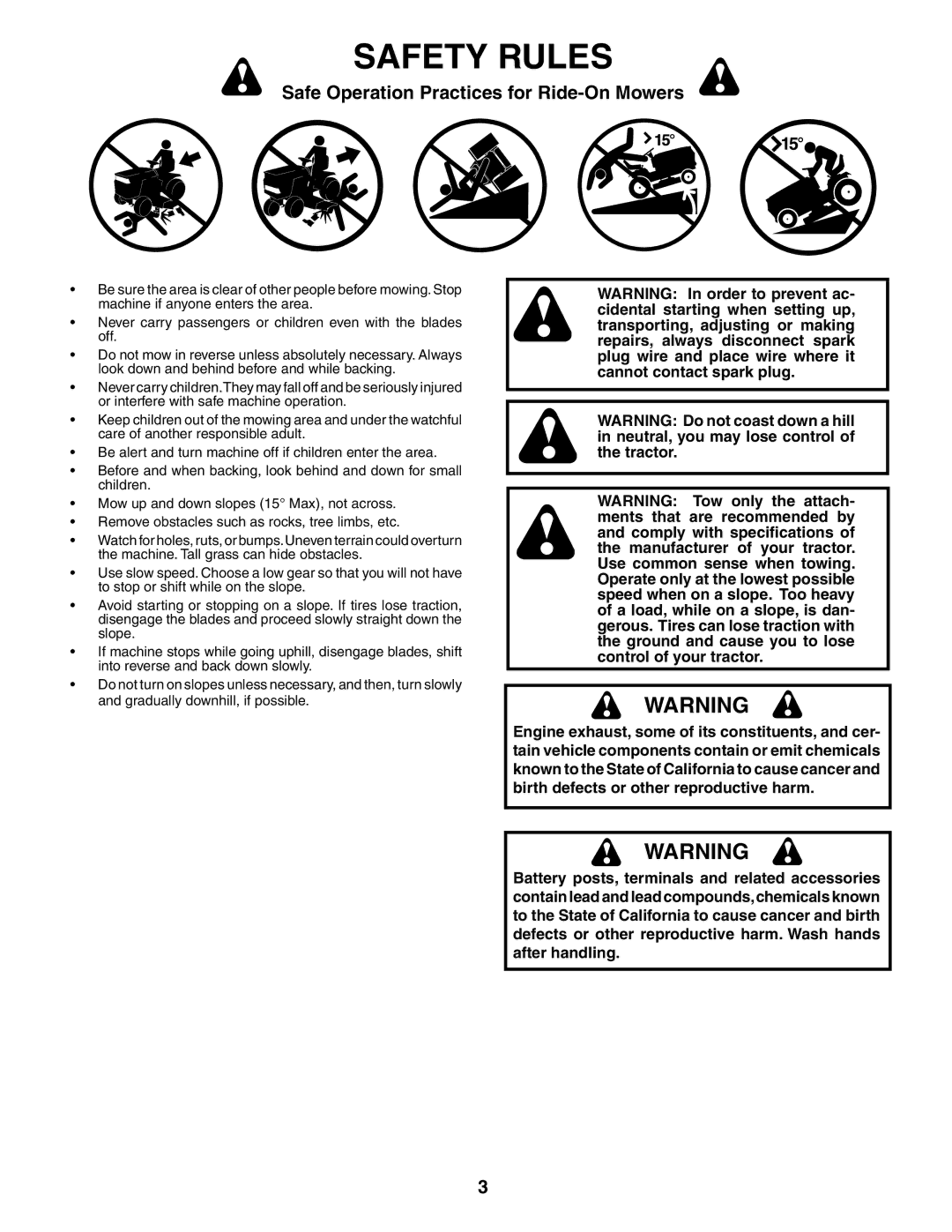 Poulan 190785 manual Safety Rules 