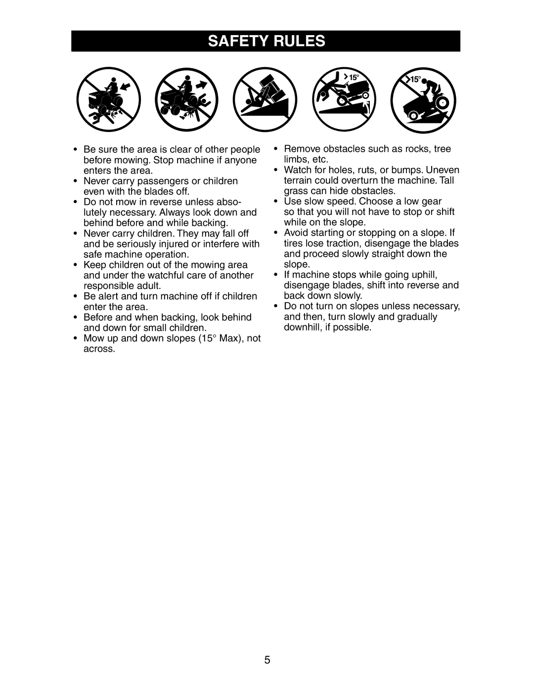 Poulan 191491 manual Safety Rules 