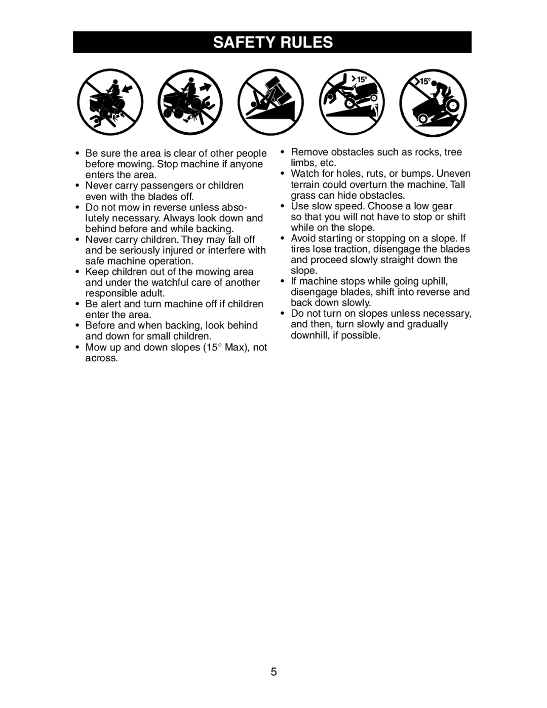 Poulan 191663 manual Safety Rules 