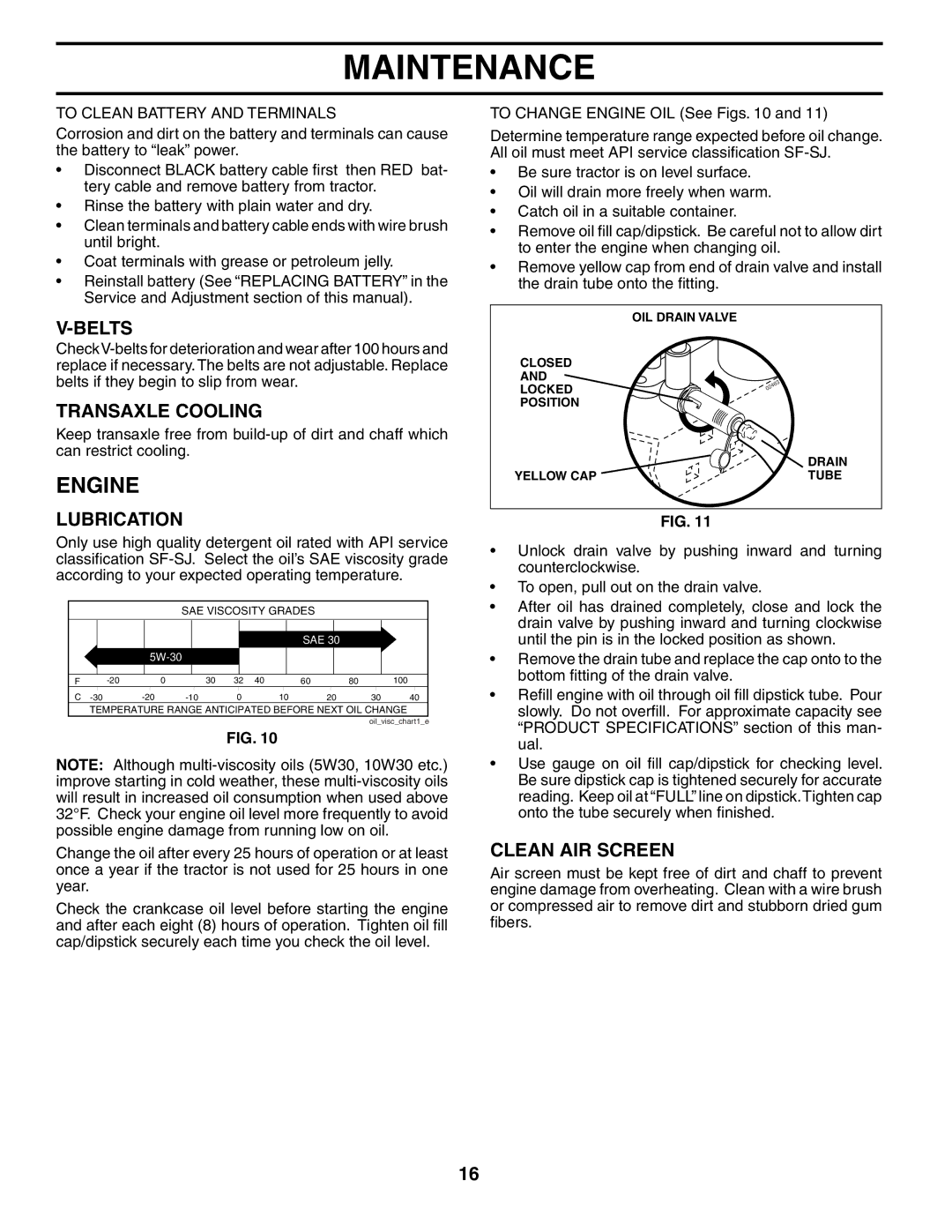 Poulan 191798 manual Engine, Belts, Transaxle Cooling, Lubrication, Clean AIR Screen 