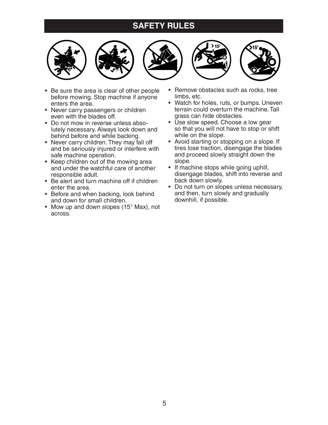 Poulan 192362 manual Safety Rules 