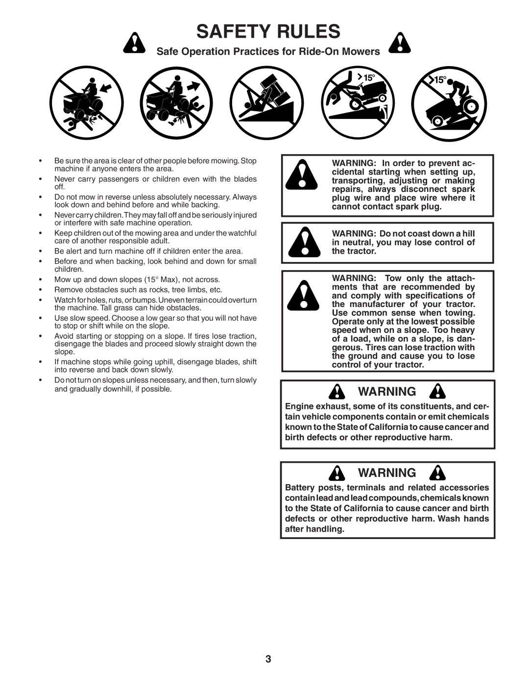 Poulan 192666 manual Safety Rules 