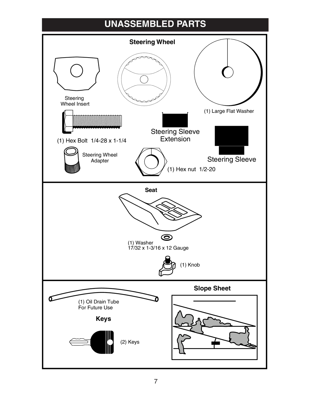 Poulan 193282 manual Unassembled Parts 