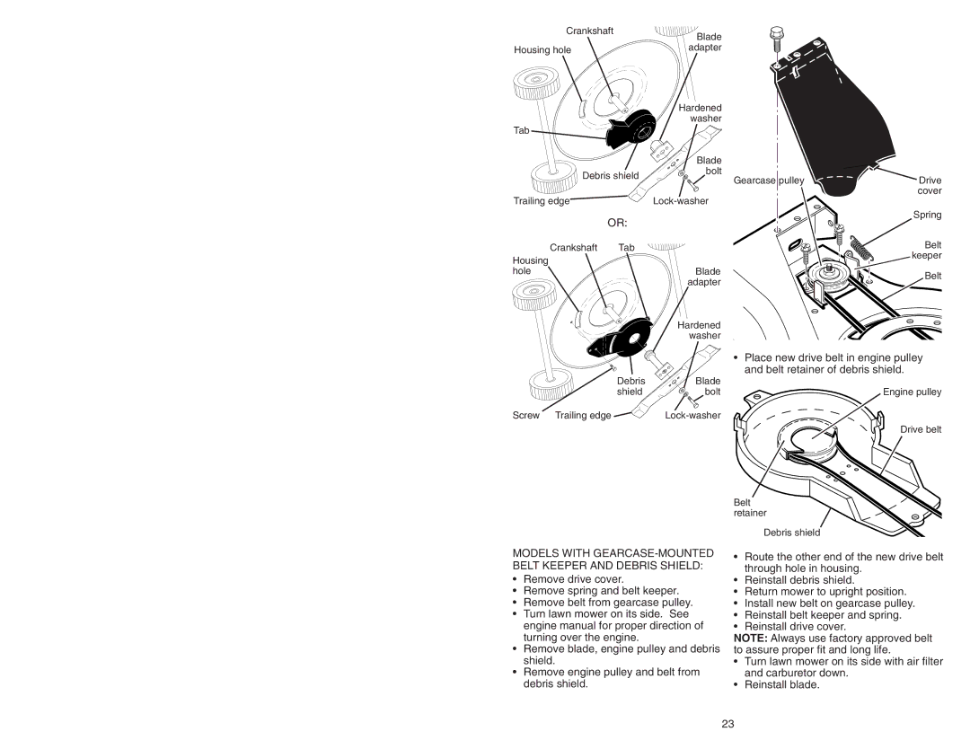 Poulan 193733 manual Gearcase pulley Drive Cover Spring Belt 