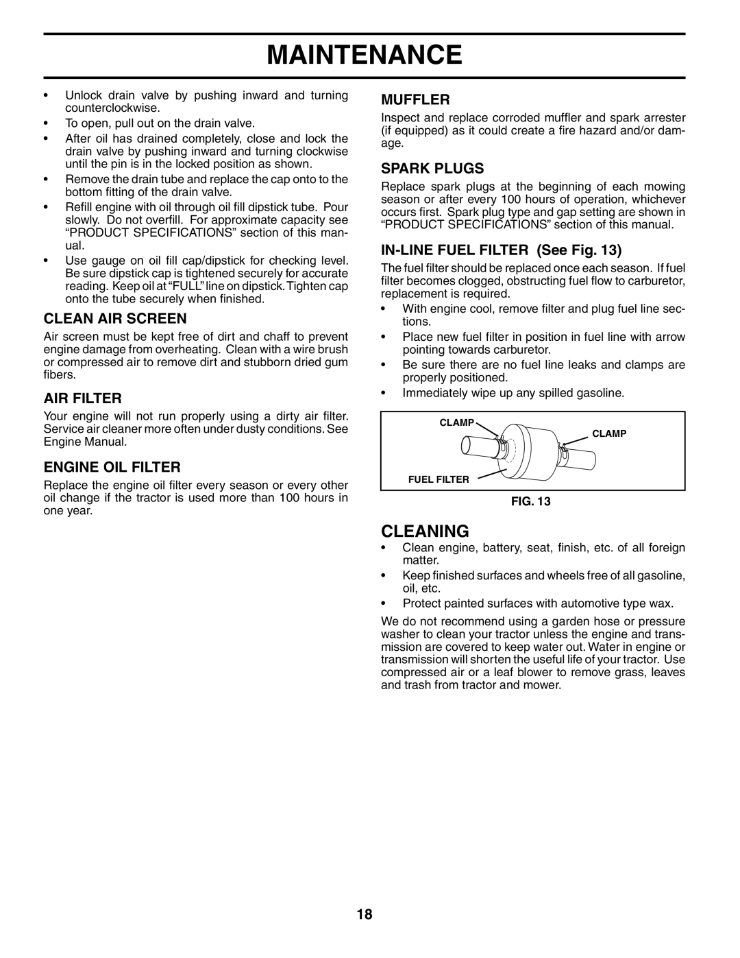 Poulan 194563 manual Cleaning 