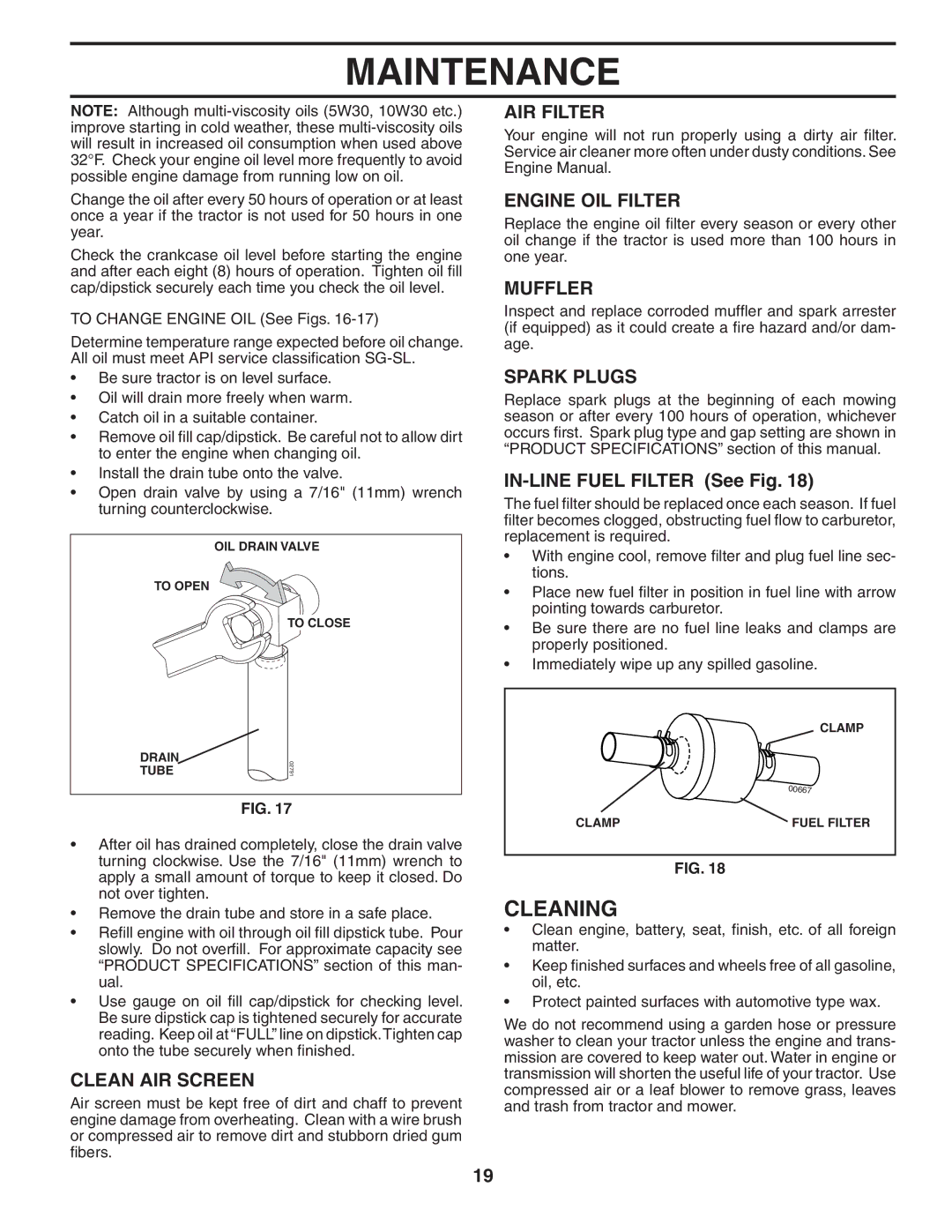 Poulan 194604 manual Cleaning 