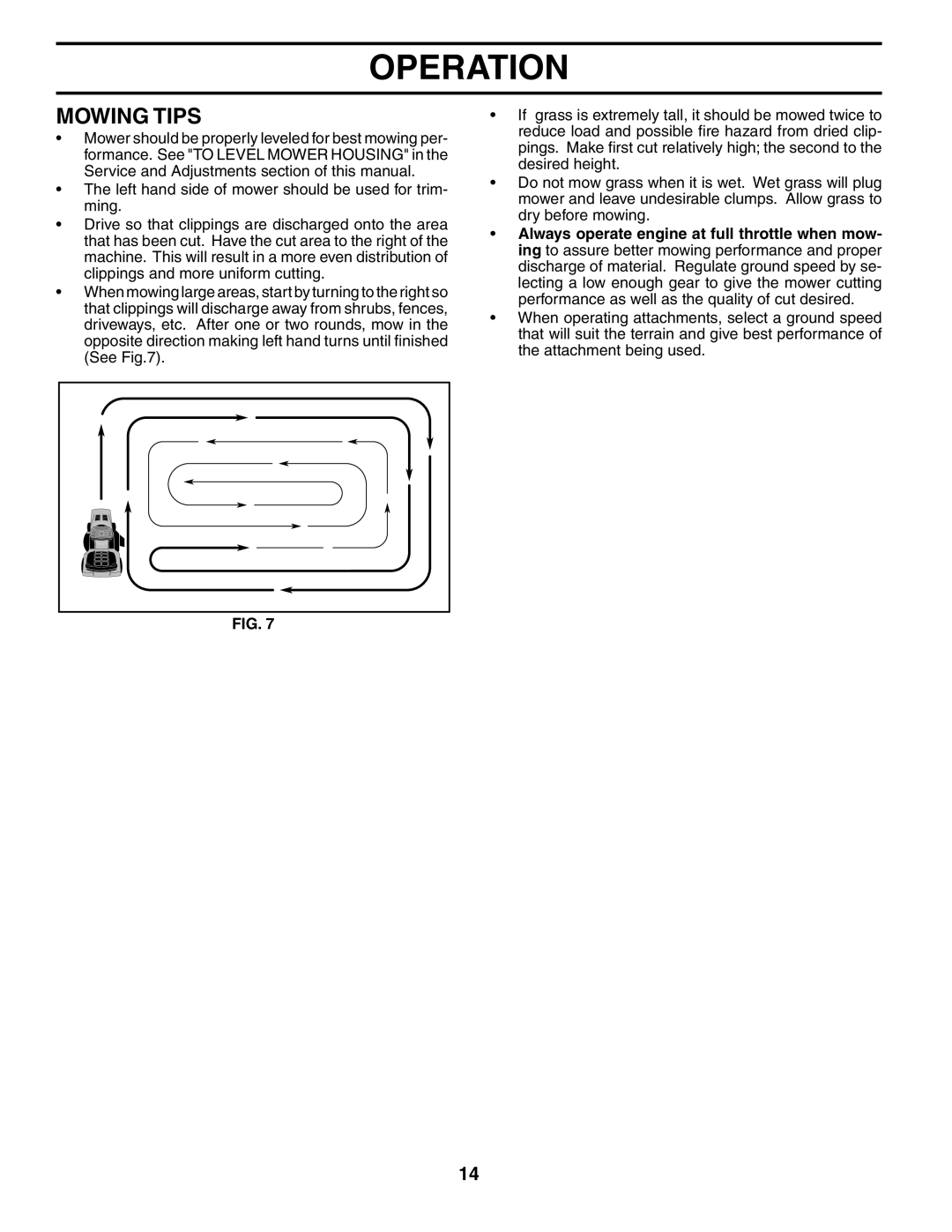 Poulan 194632 manual Mowing Tips 