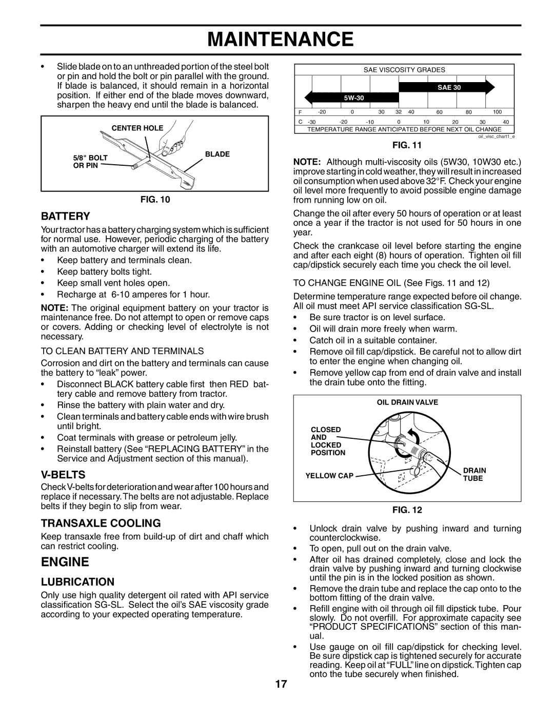 Poulan 194990 manual Engine, Battery, Belts, Transaxle Cooling, Lubrication 