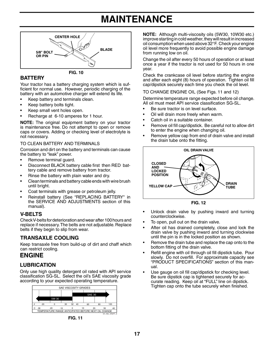 Poulan 194993 manual Engine, Battery, Belts, Transaxle Cooling, Lubrication 