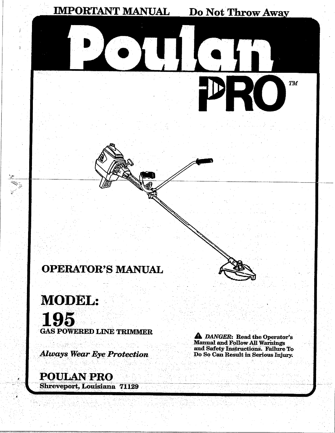 Poulan 195 manual 