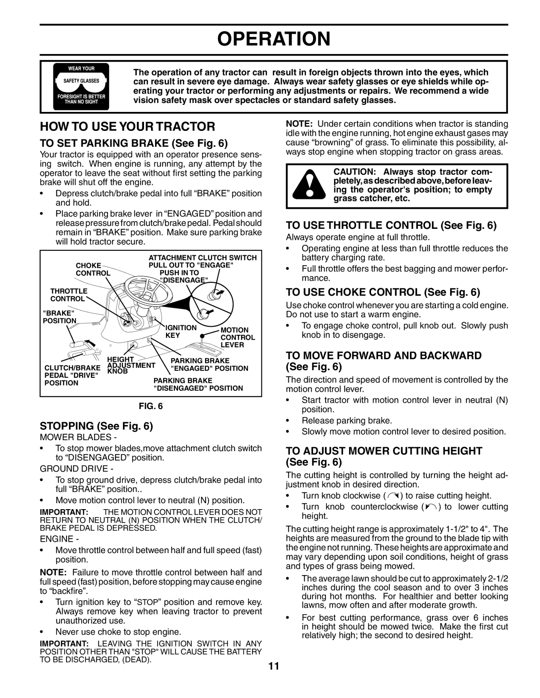 Poulan 195021 manual HOW to USE Your Tractor 