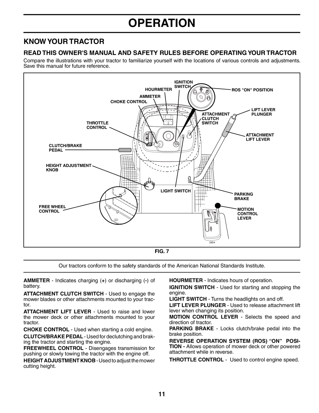 Poulan 195032 manual Know Your Tractor 