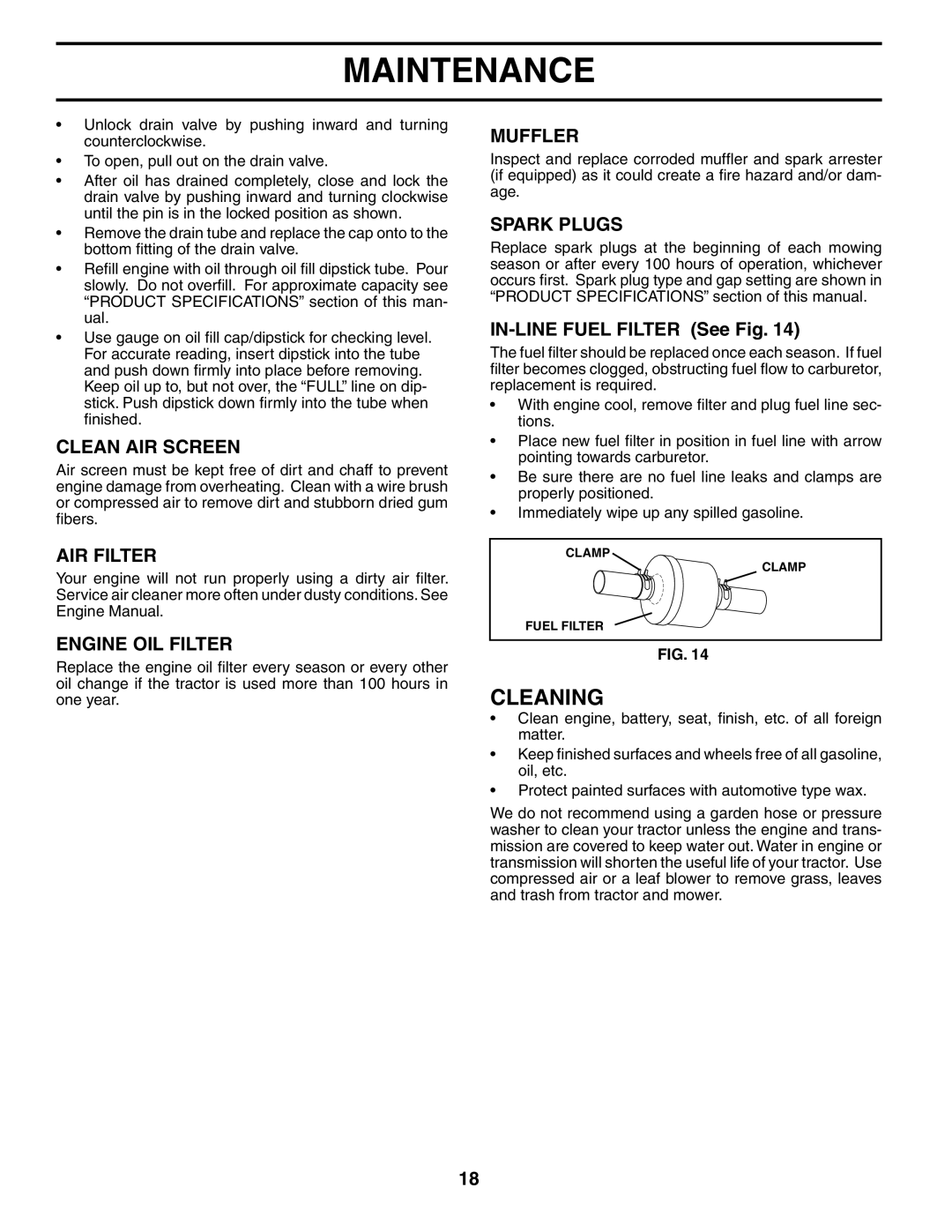 Poulan 196692 manual Cleaning 