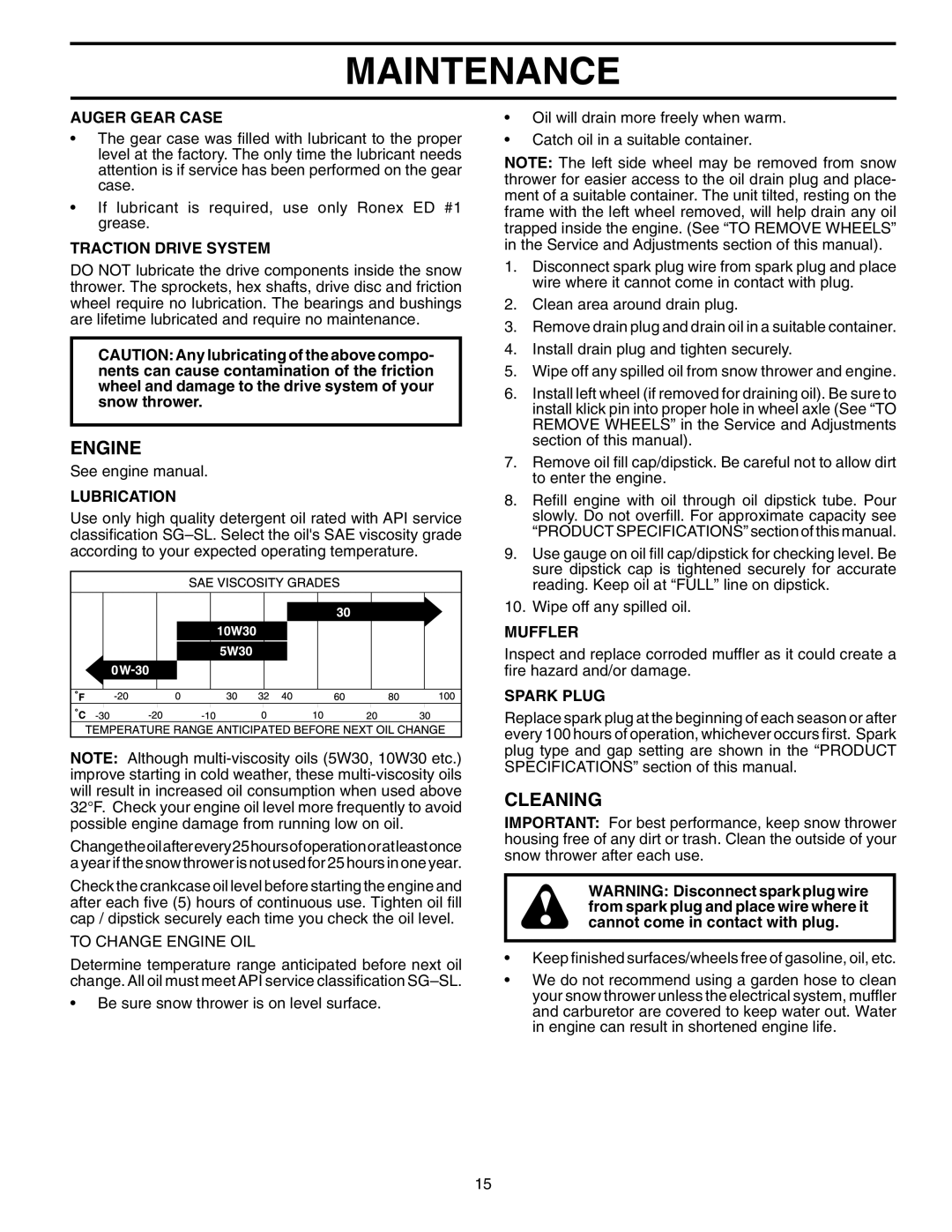 Poulan 199248 owner manual Engine, Cleaning 