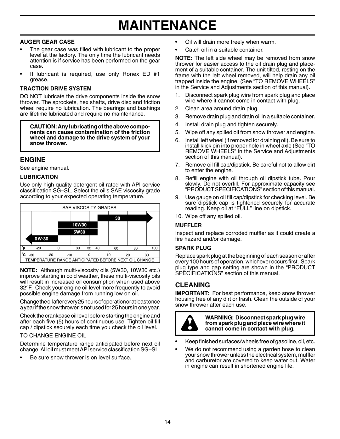 Poulan 199350 owner manual Engine, Cleaning 