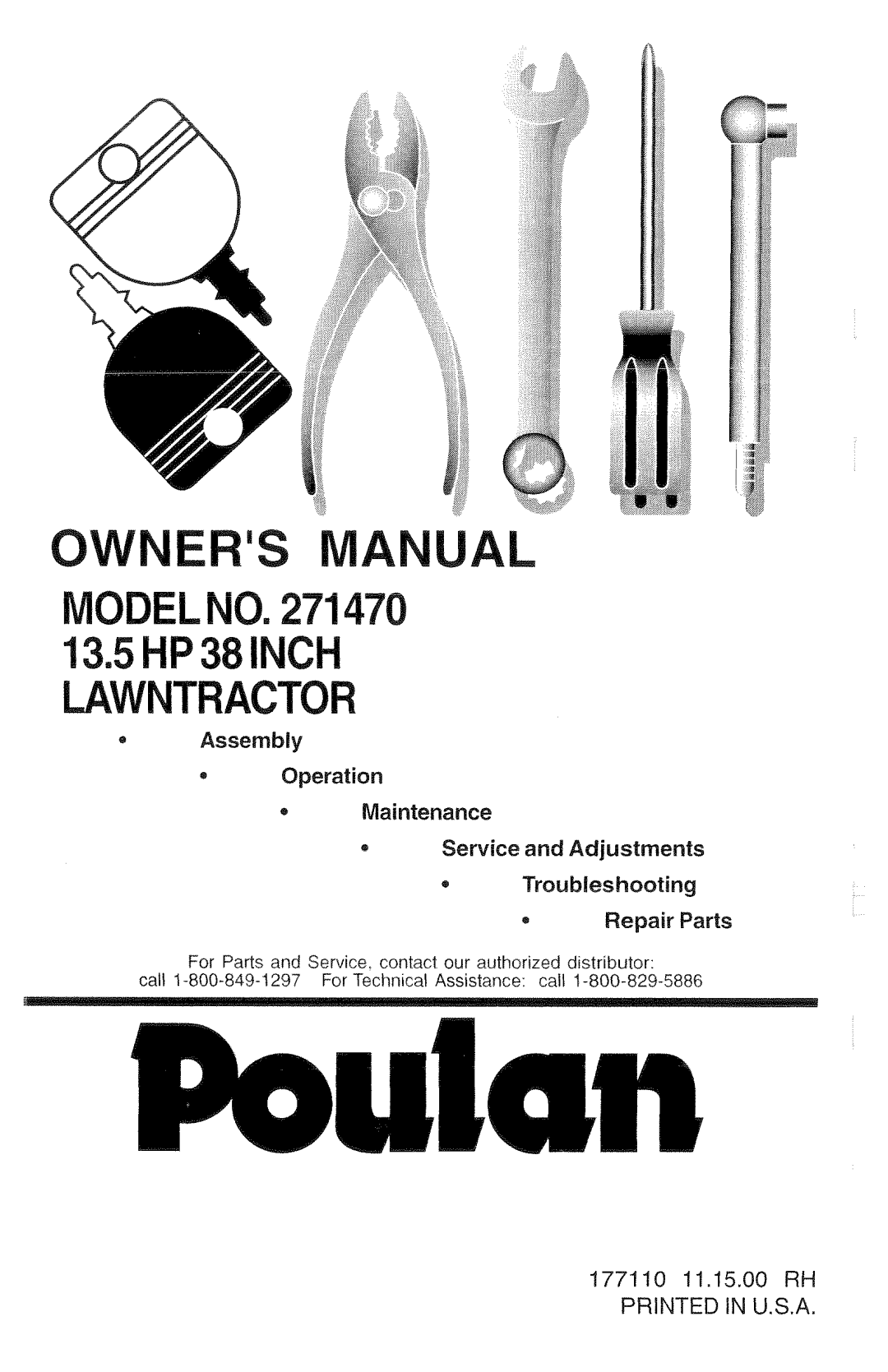 Poulan 271470, 2000-11 manual 