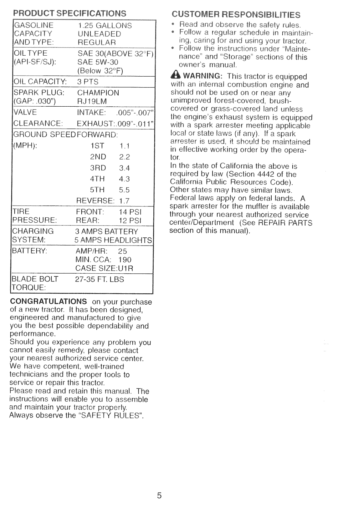 Poulan 271470, 2000-11 manual 