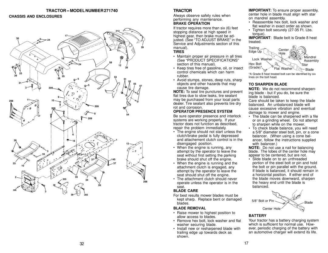 Poulan 177110, 2001-01 owner manual Tractor 