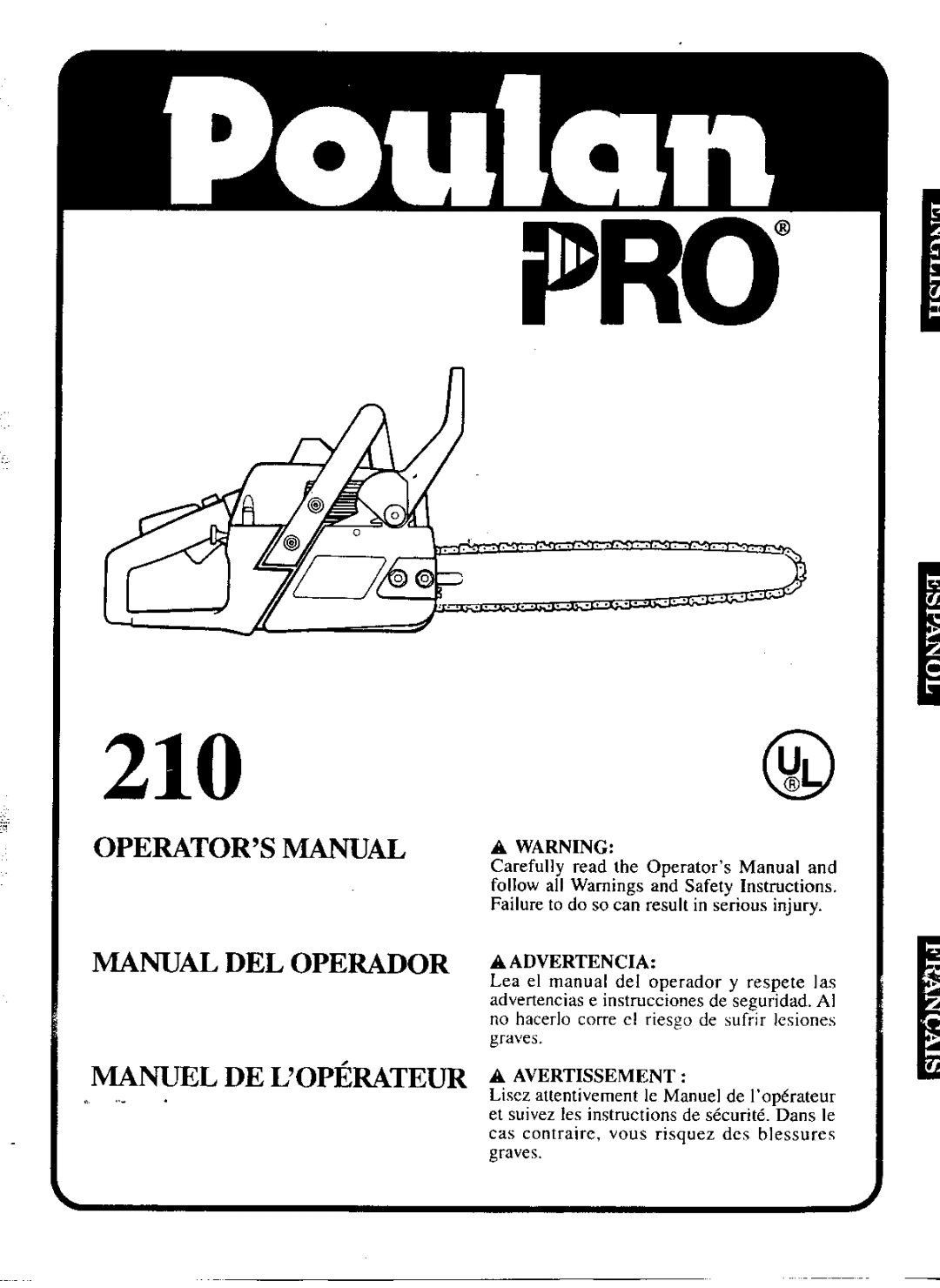 Poulan 210 manual 