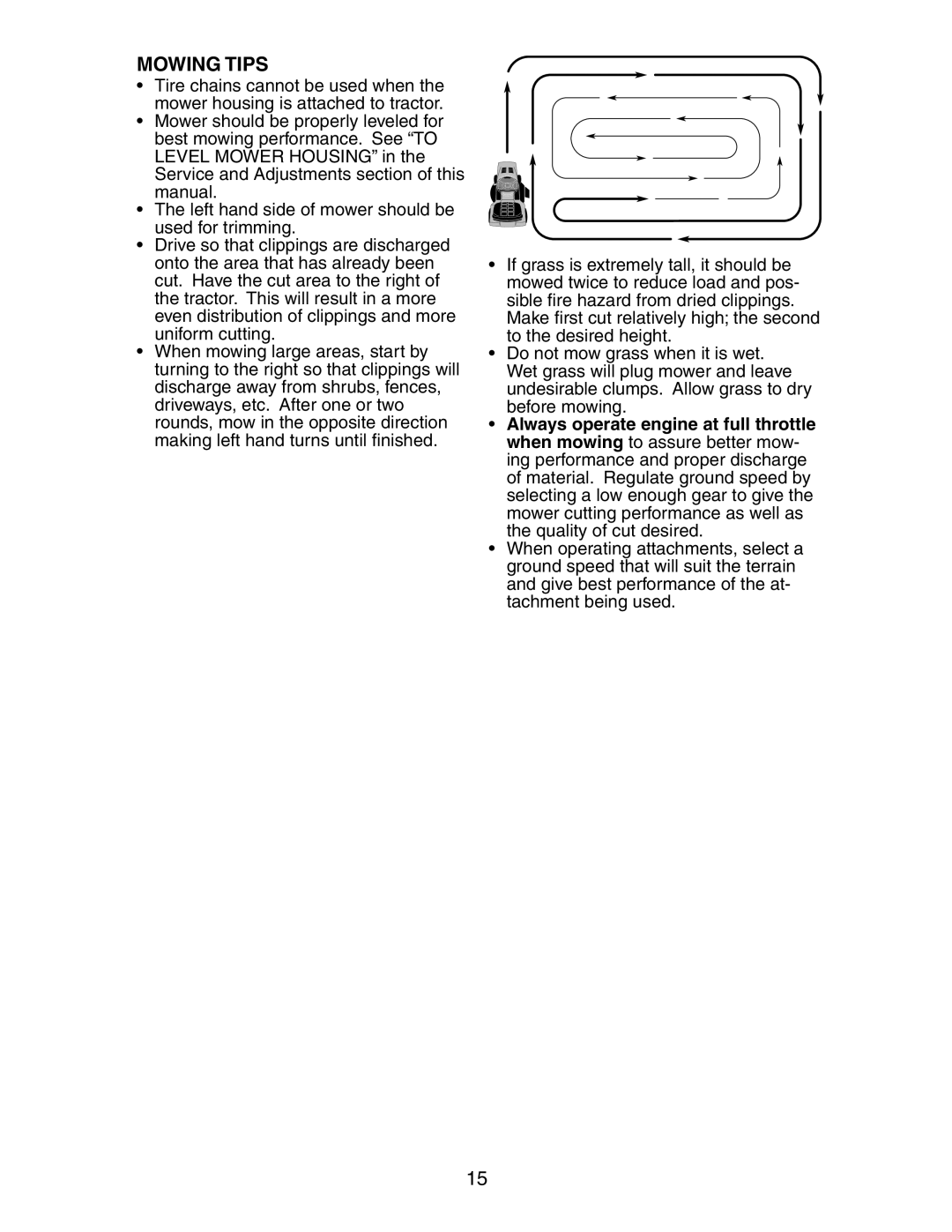 Poulan 271150 manual Mowing Tips 