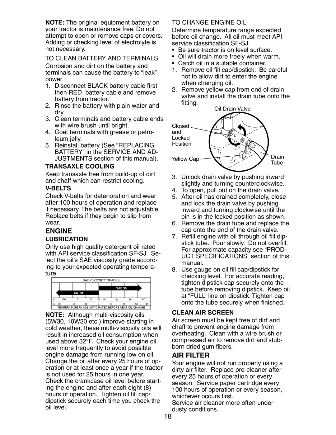 Poulan 271150 manual Engine, AIR Filter 