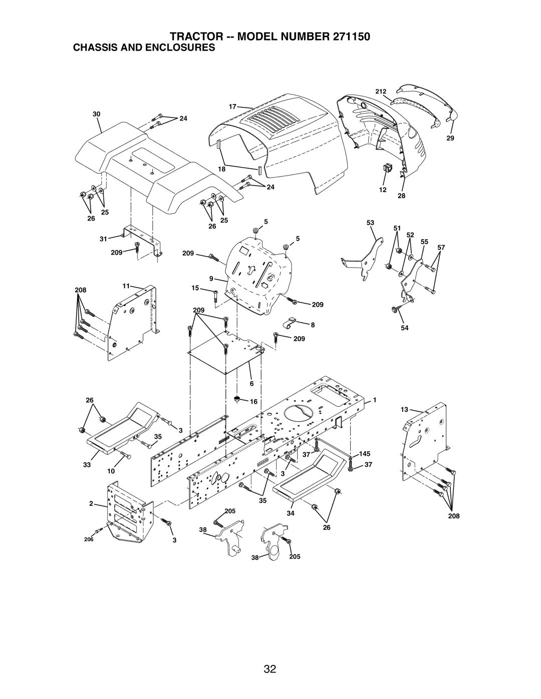 Poulan 271150 manual Chassis and Enclosures 