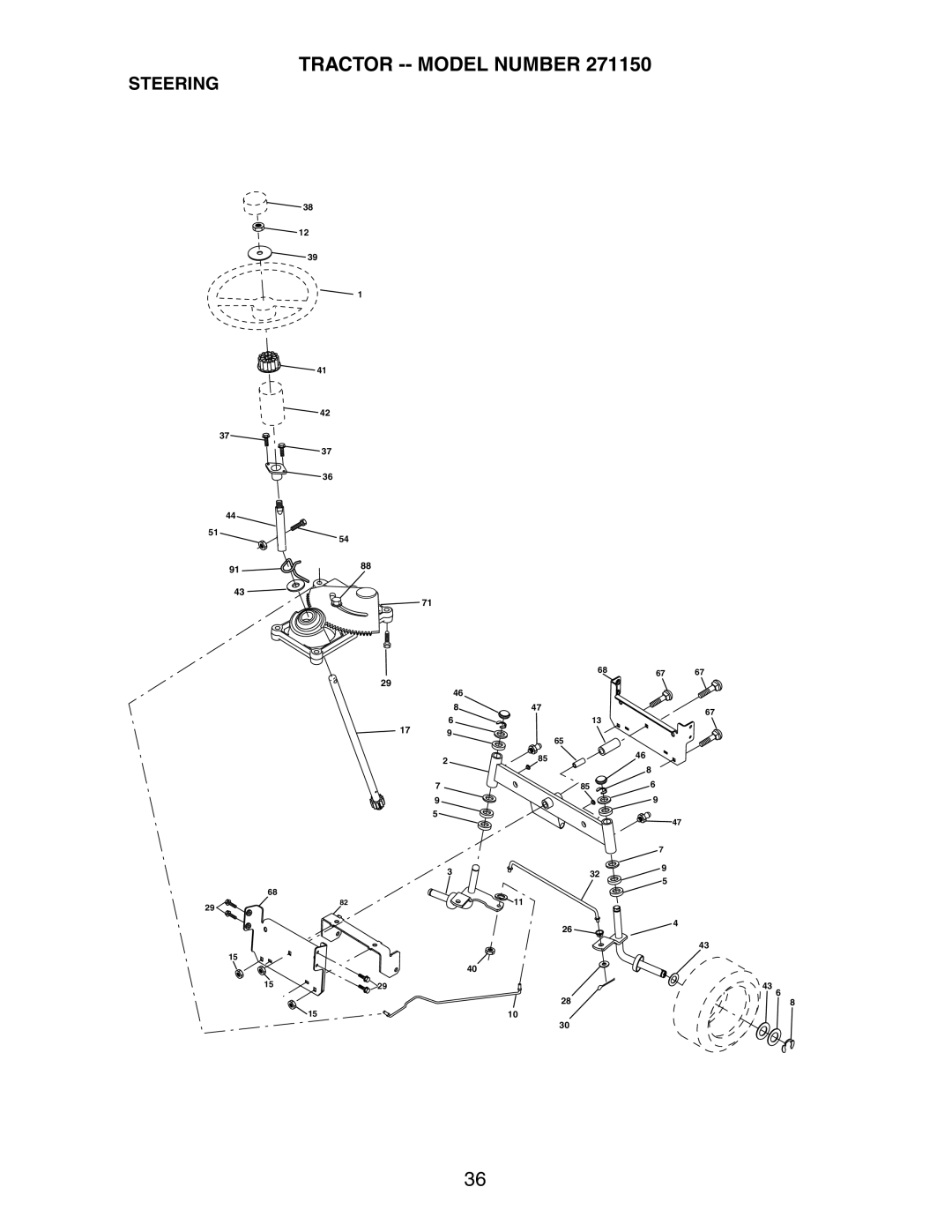 Poulan 271150 manual Steering 