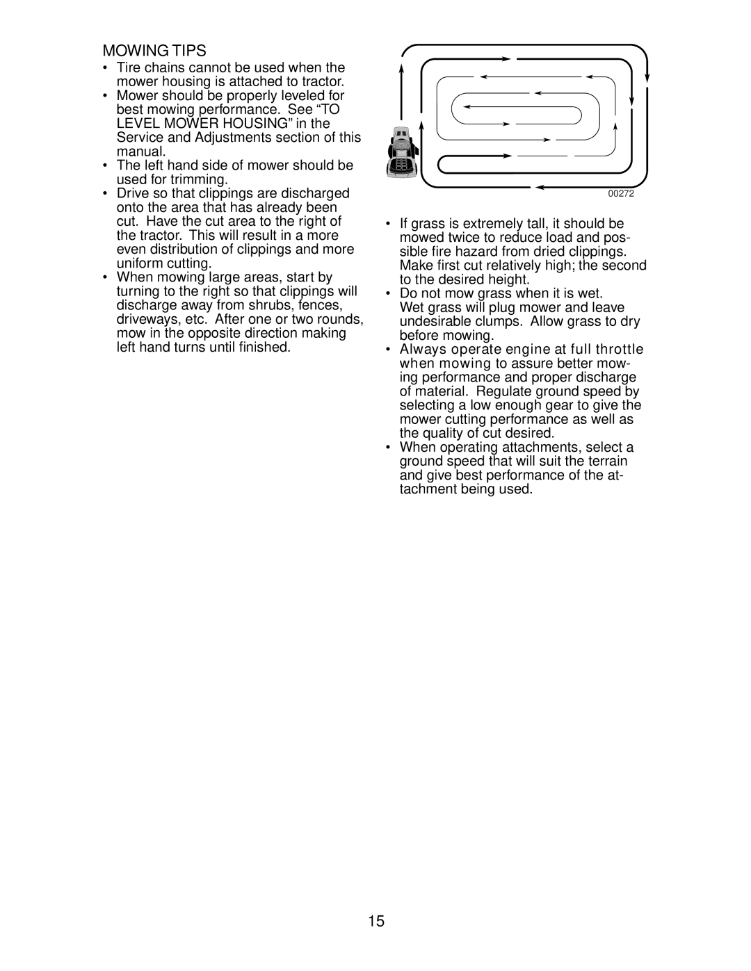 Poulan 189956, 271190 manual Mowing Tips 