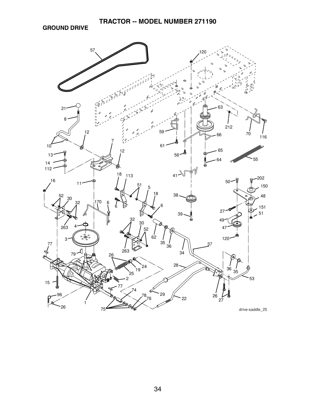 Poulan 271190, 189956 manual Ground Drive 