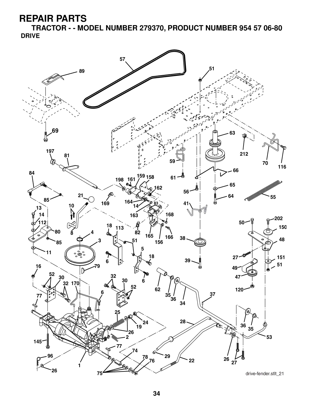 Poulan 279370 owner manual Drive 