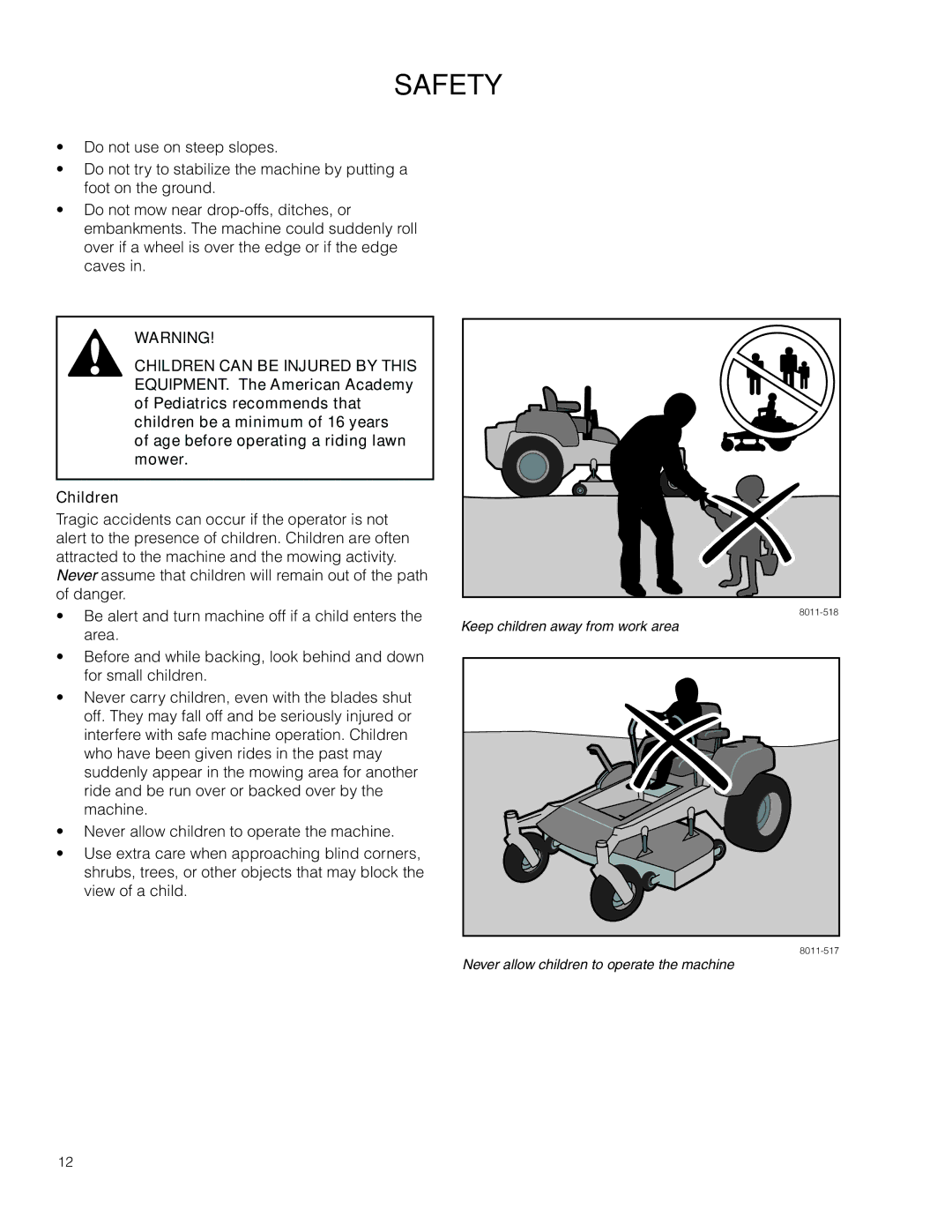 Poulan 301ZX warranty Keep children away from work area 