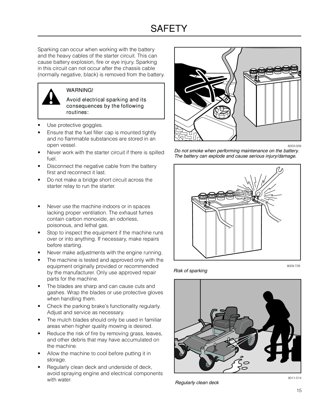 Poulan 301ZX warranty Risk of sparking 