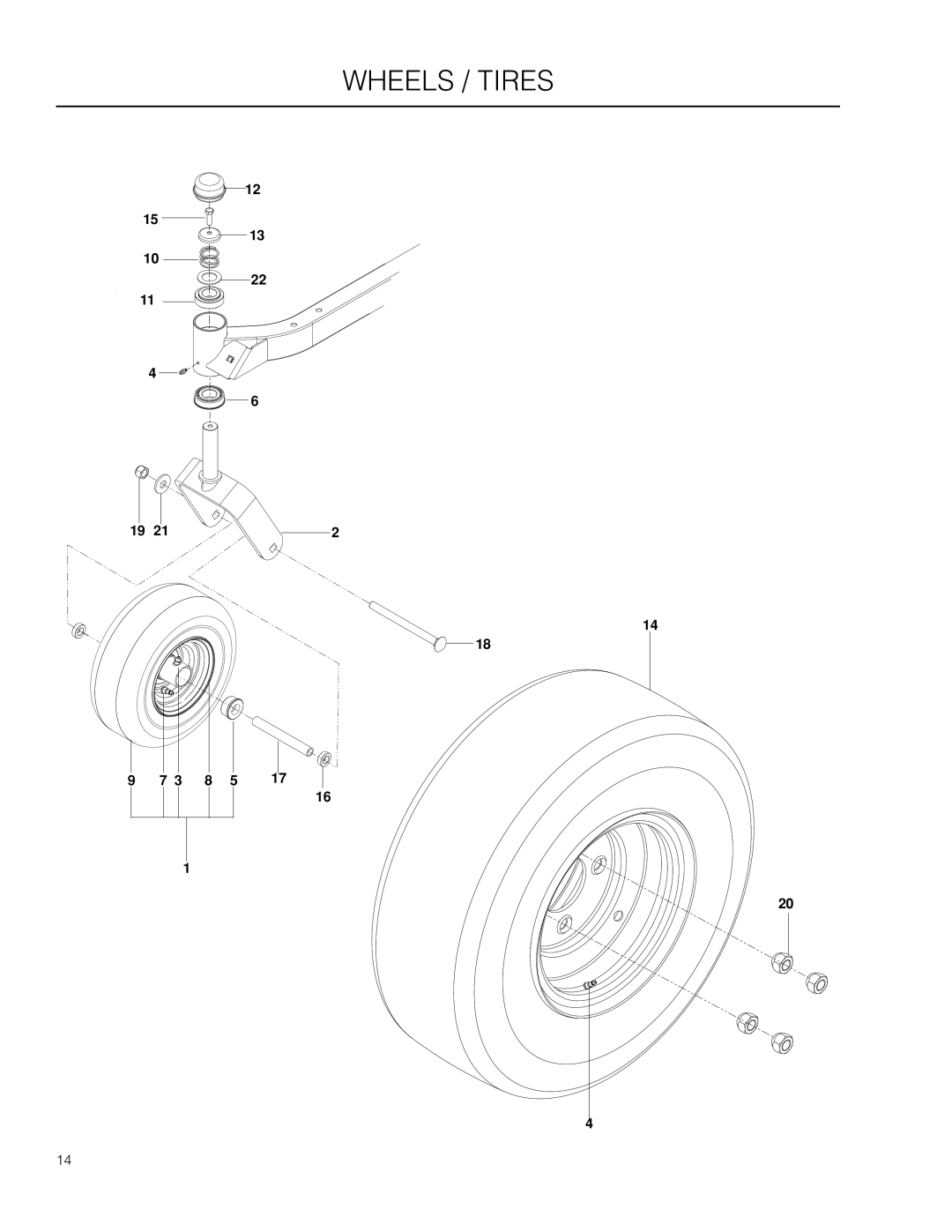 Poulan 301ZX manual Wheels / Tires 