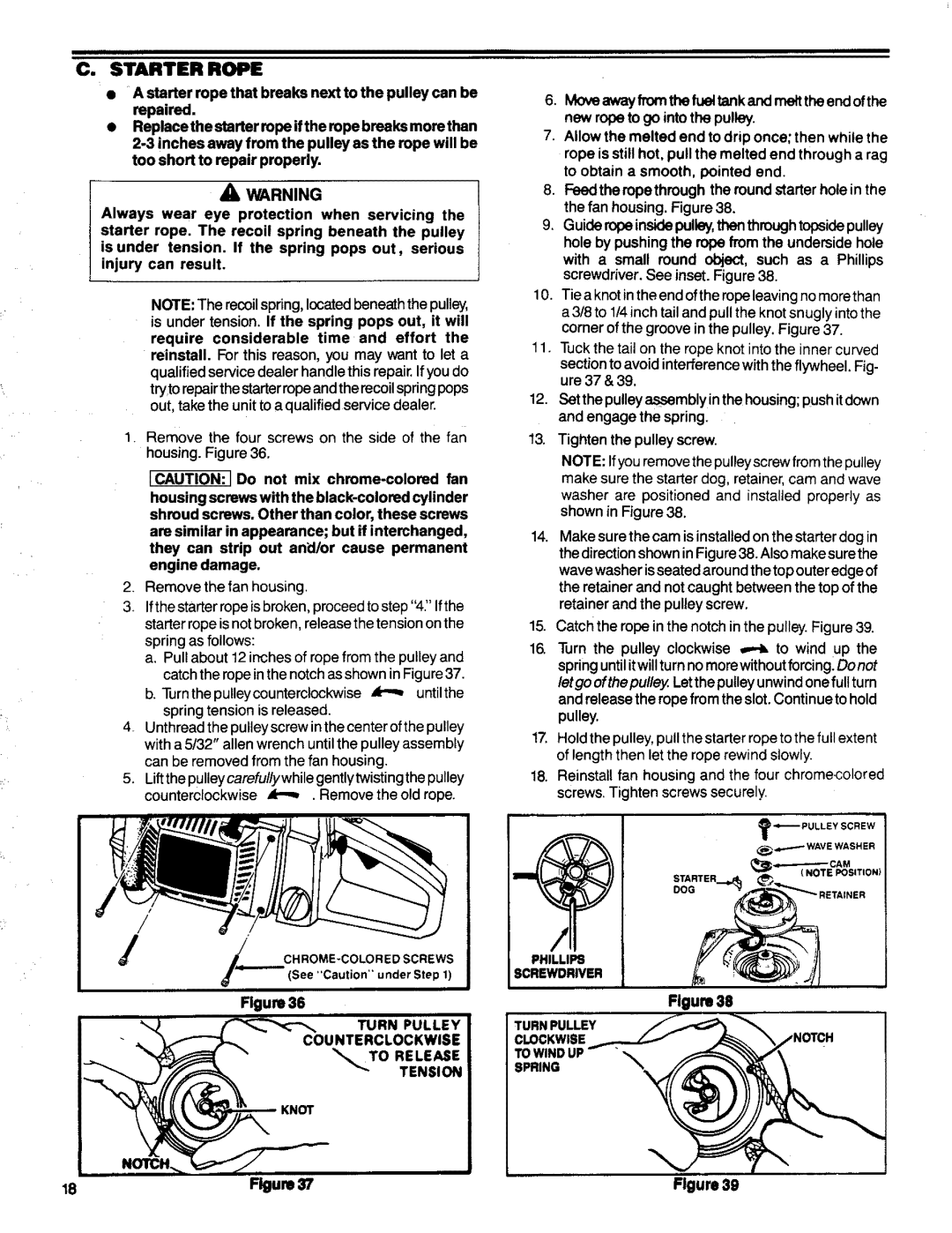 Poulan 3300 manual Starter Rope, Allow the melted end to drip once then while, Route 