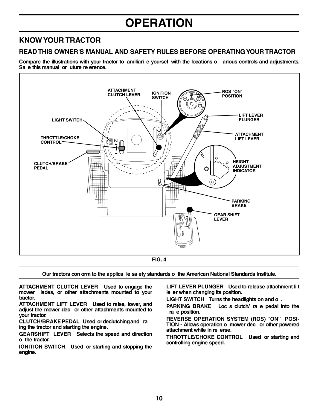 Poulan 401487 manual Know Your Tractor 