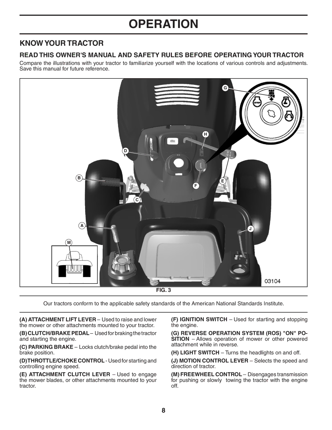 Poulan 402993 manual Know Your Tractor 