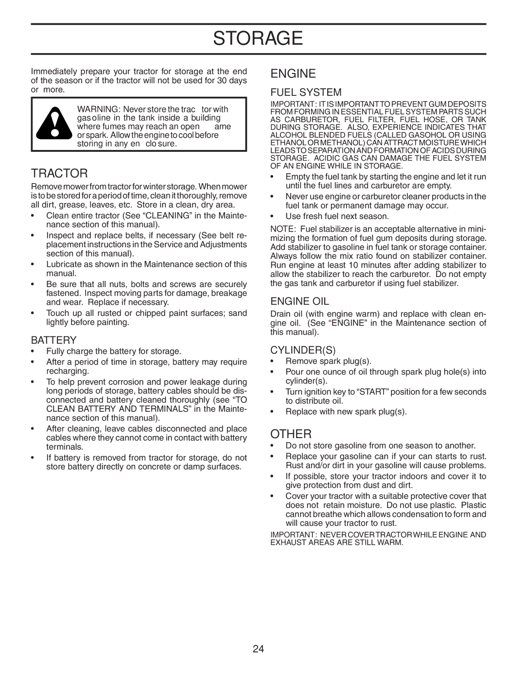 Poulan 403780 manual Storage, Other, Fuel System, Engine OIL, Cylinders 