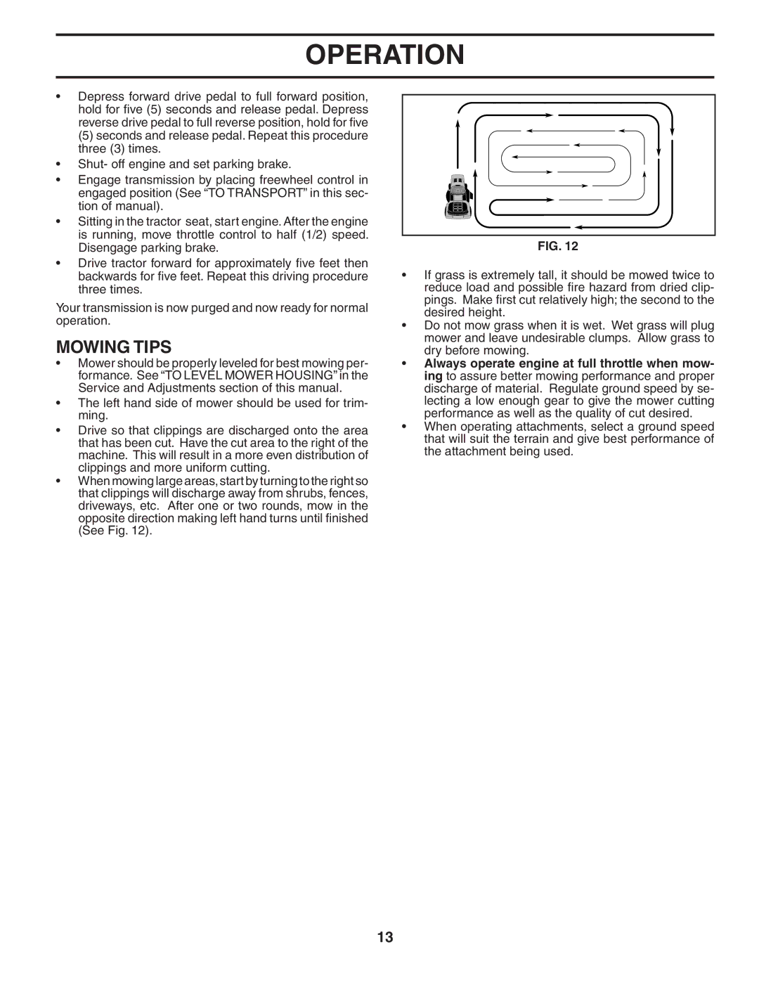 Poulan 403808 manual Mowing Tips 