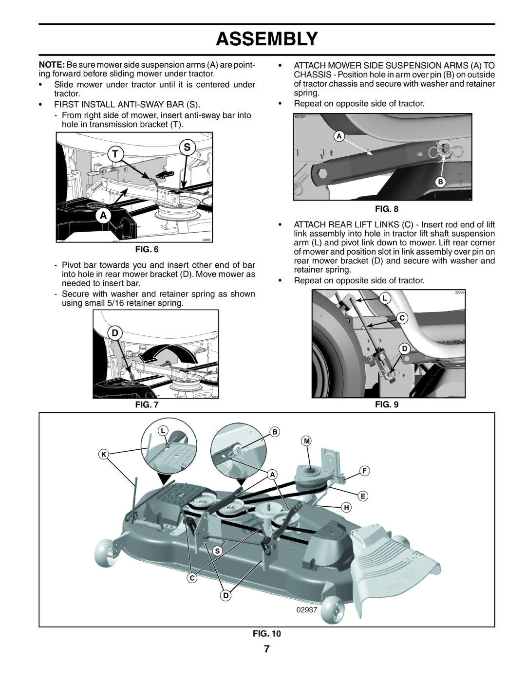 Poulan 96042002900, 404172 manual First Install ANTI-SWAY BAR S 