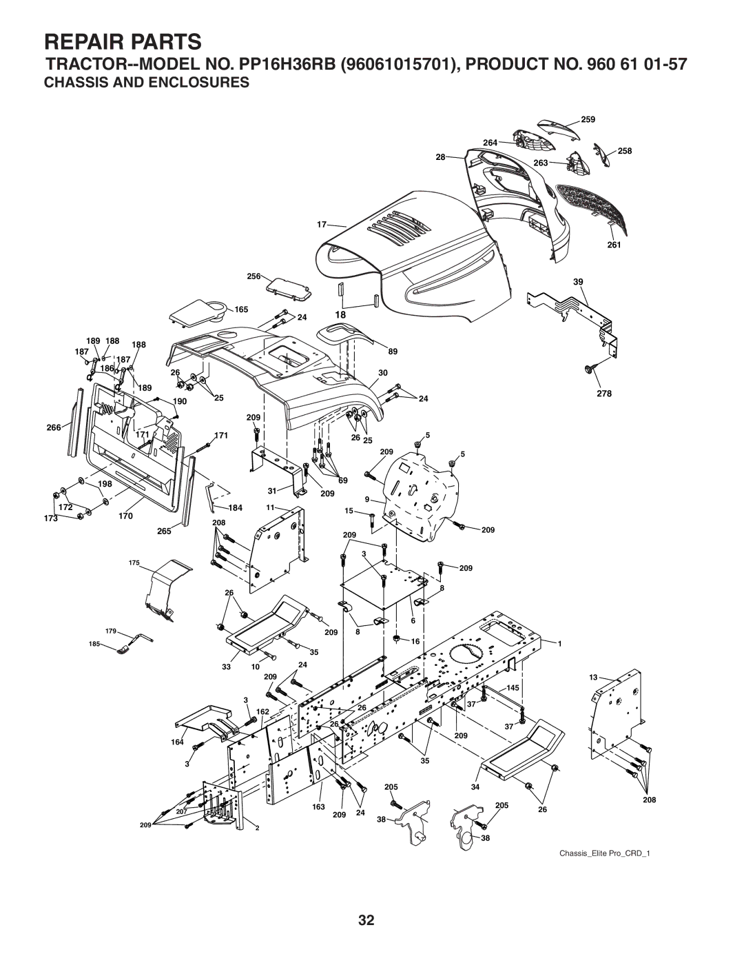 Poulan 407139 owner manual Chassis and Enclosures, 278 