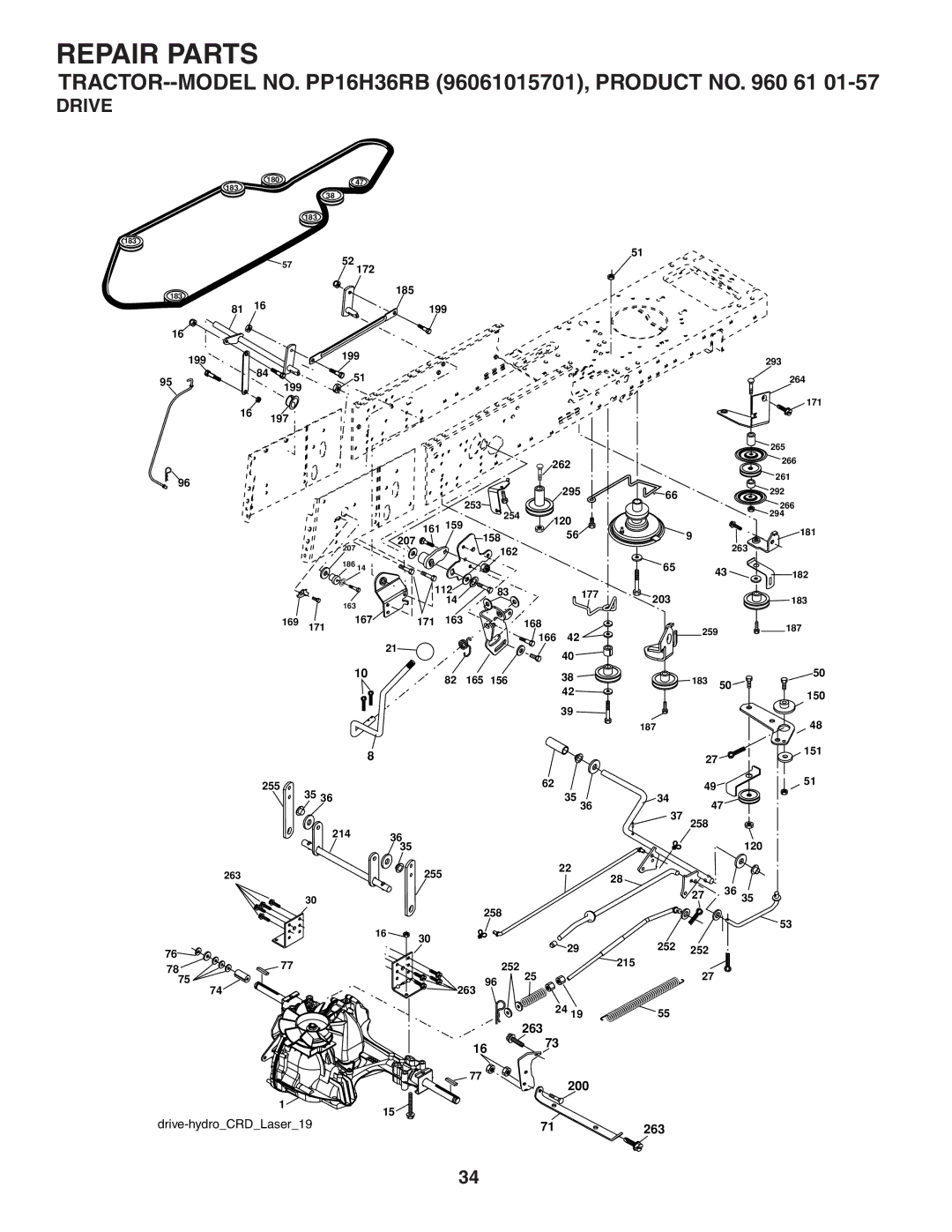 Poulan 407139 owner manual Drive 